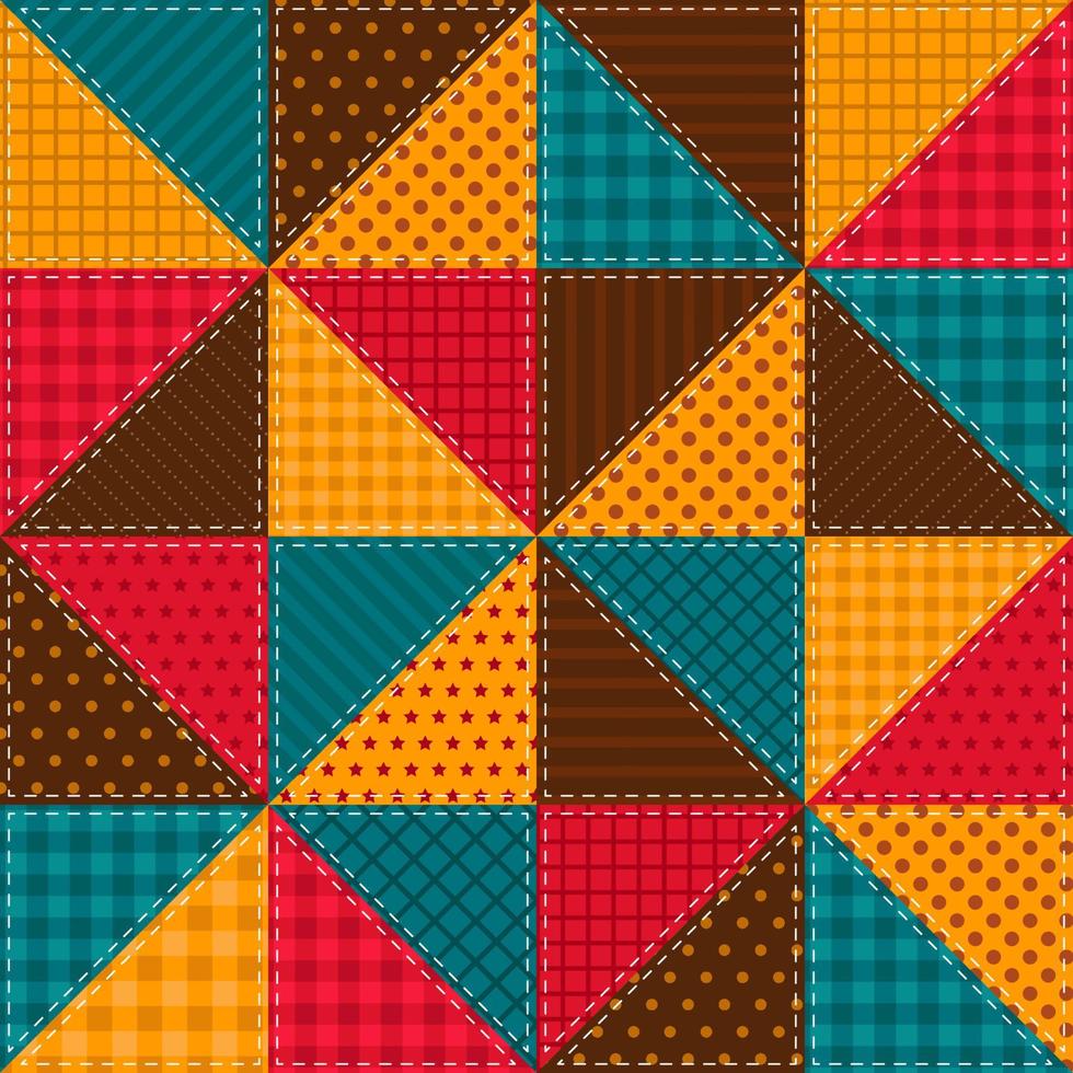 Colorful patchwork pattern in retro style for textiles, paper, covers vector