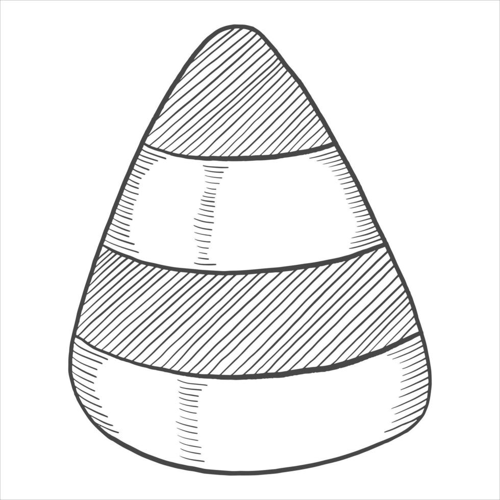 wedge sweet candy isolated doodle hand drawn sketch with outline style vector