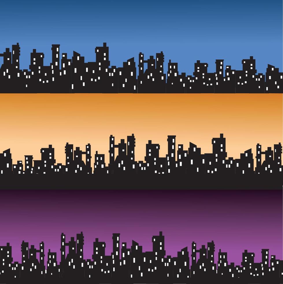 Various variants of houses on the sky vector