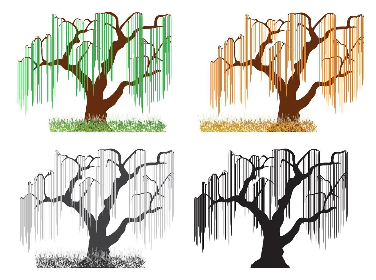 Vector trees on a white background