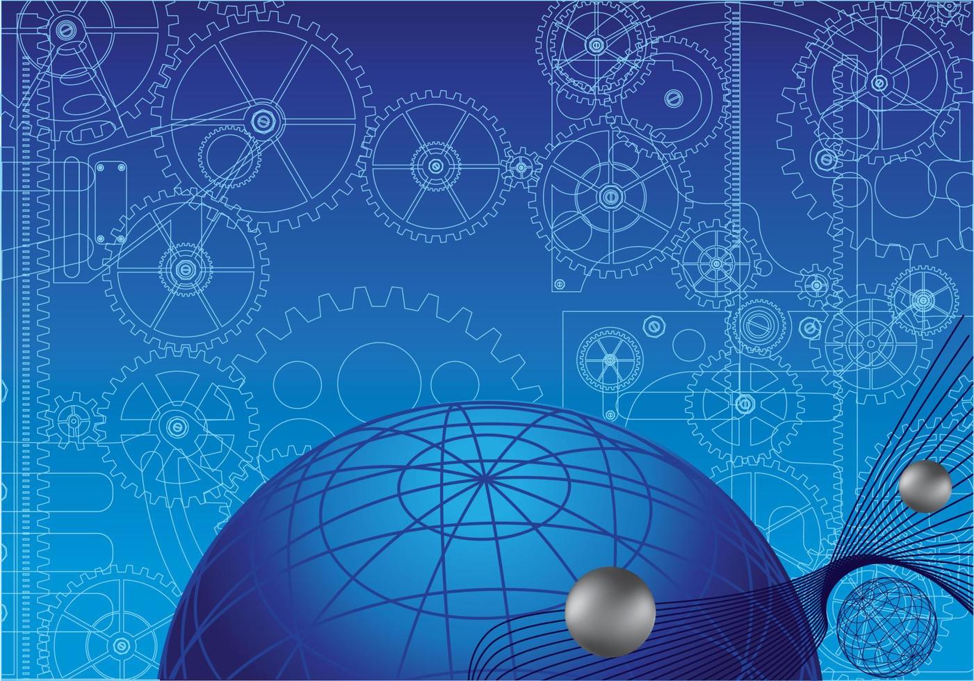 Silhouette of earth on a background a mechanism vector