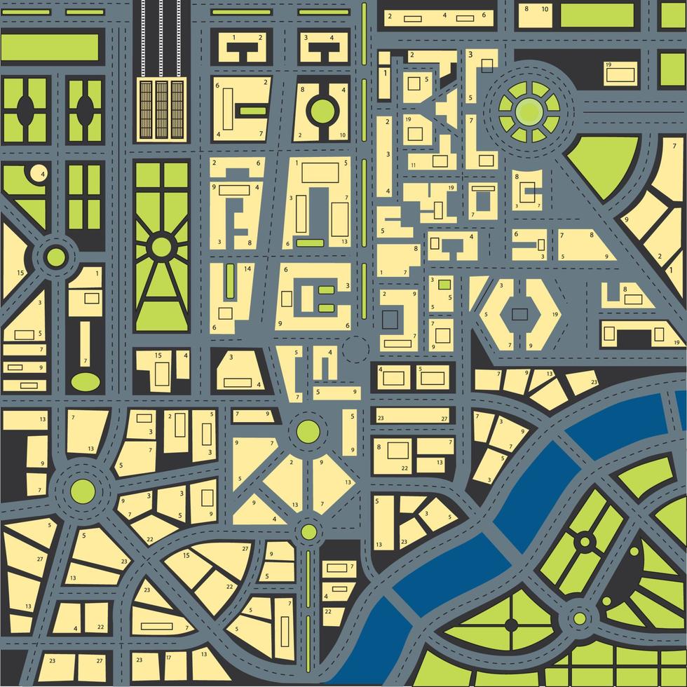 mapa vectorial de la ciudad vector