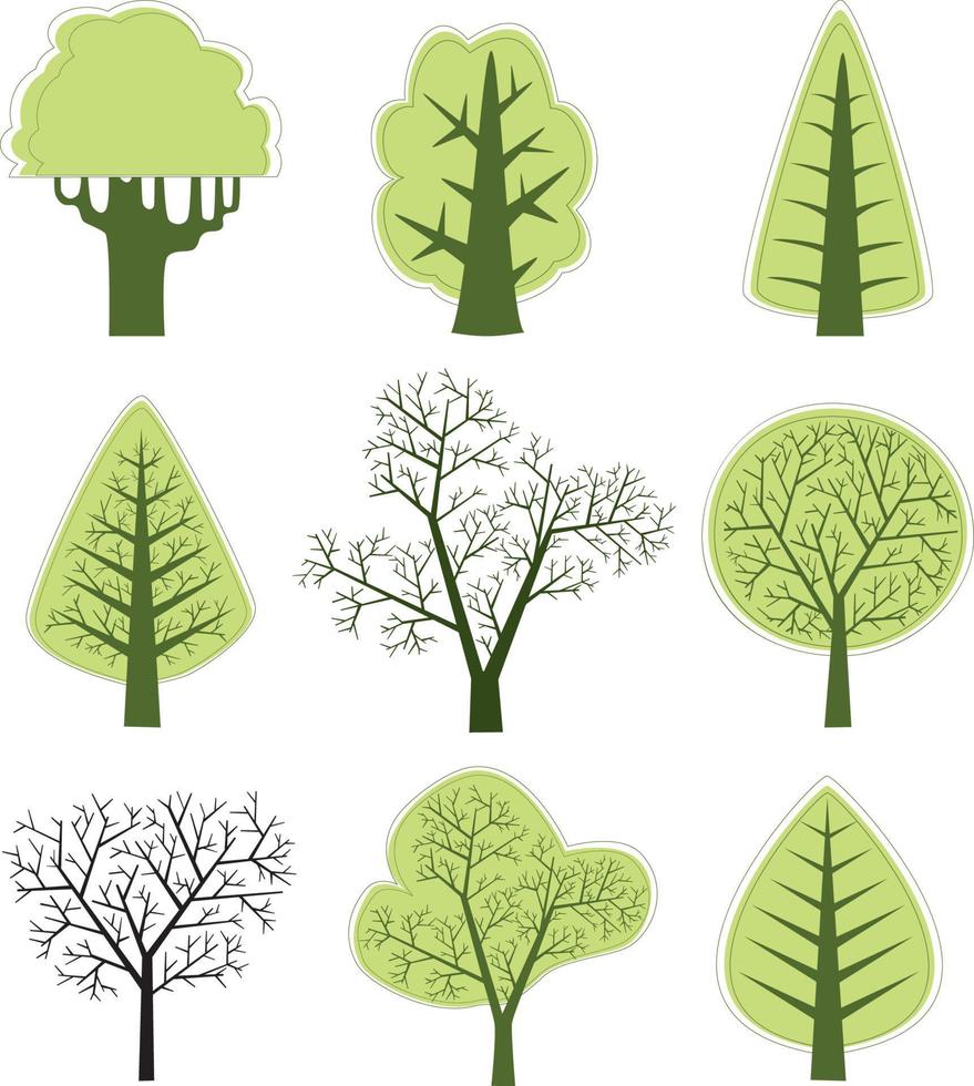 varios para árbol vectorial sobre un fondo blanco vector