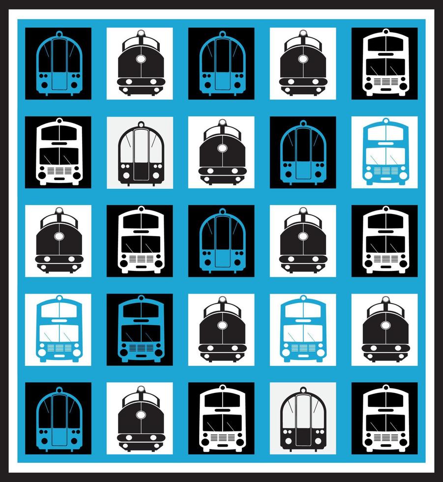 Transportation mosaics on a blue background vector