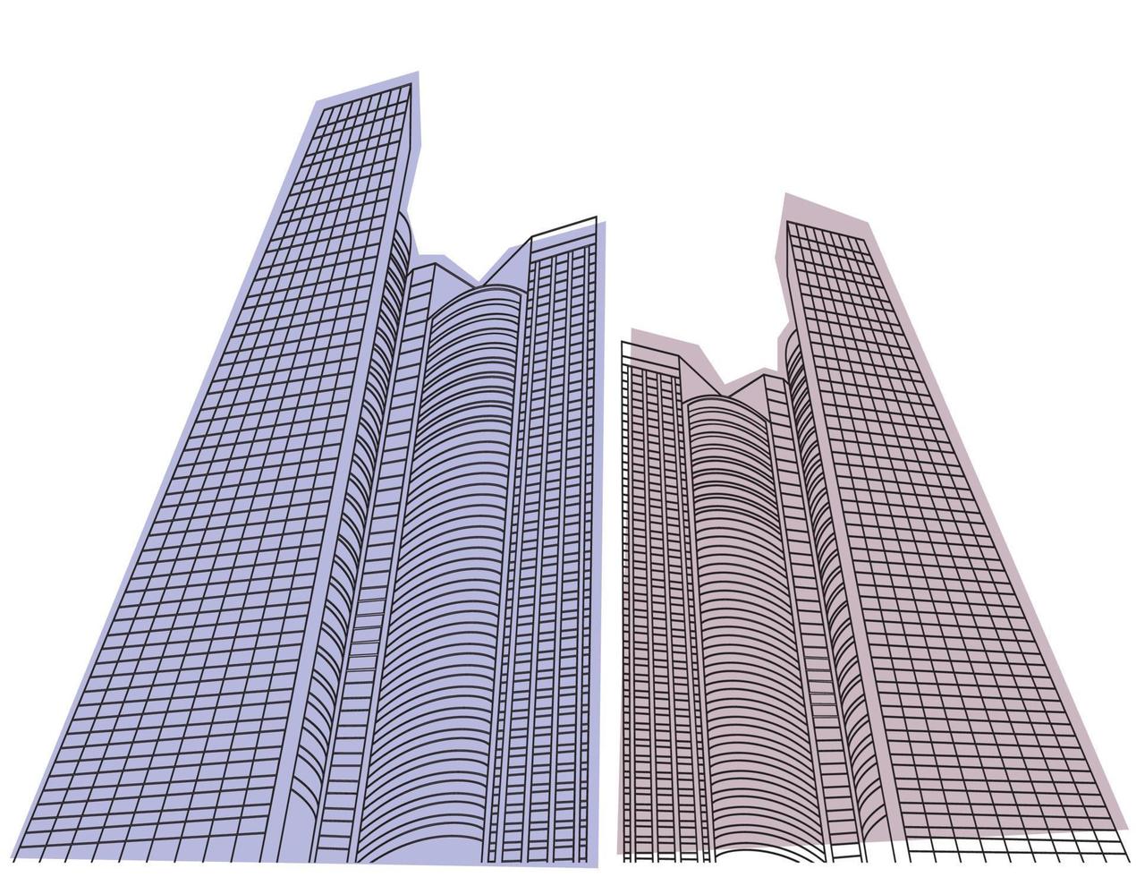 Vector buildings on a white background