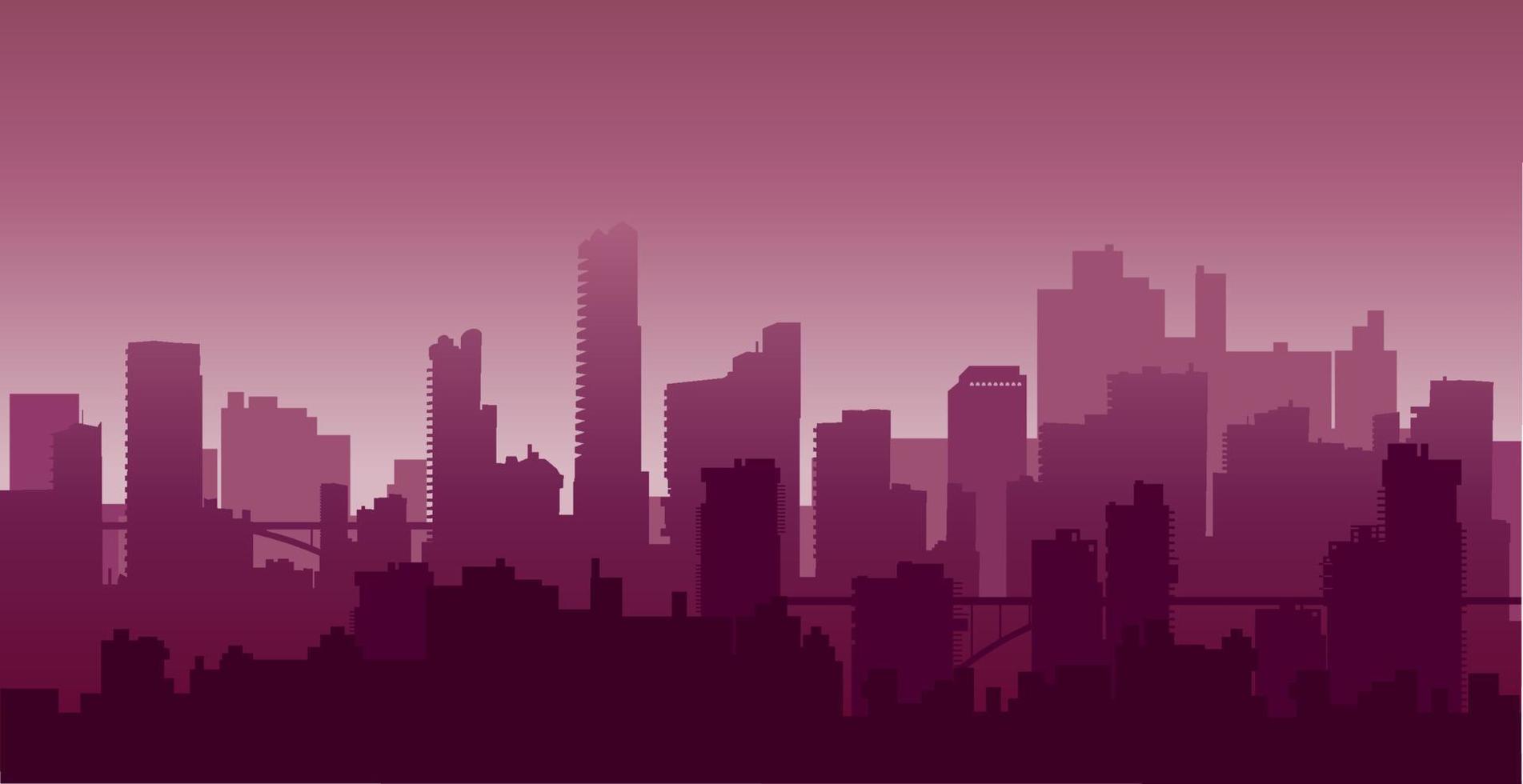 City on a background sunset of a sun vector
