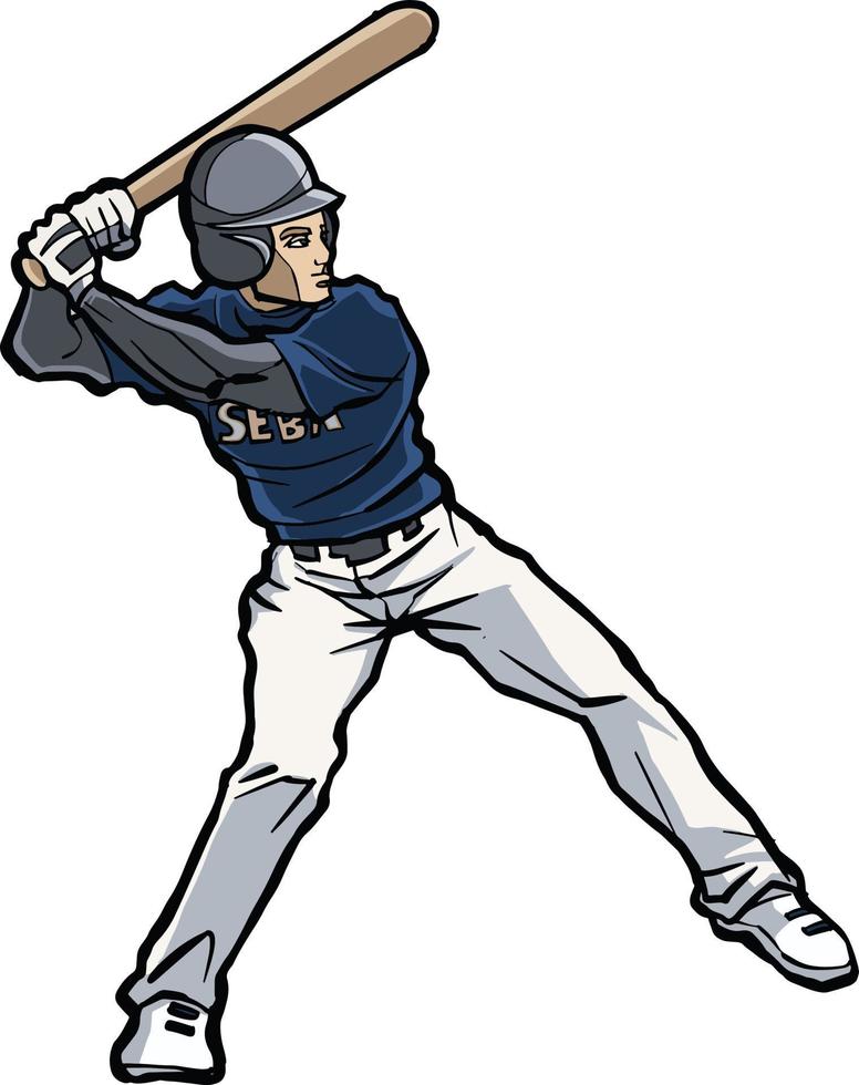 Baseball batter player vector