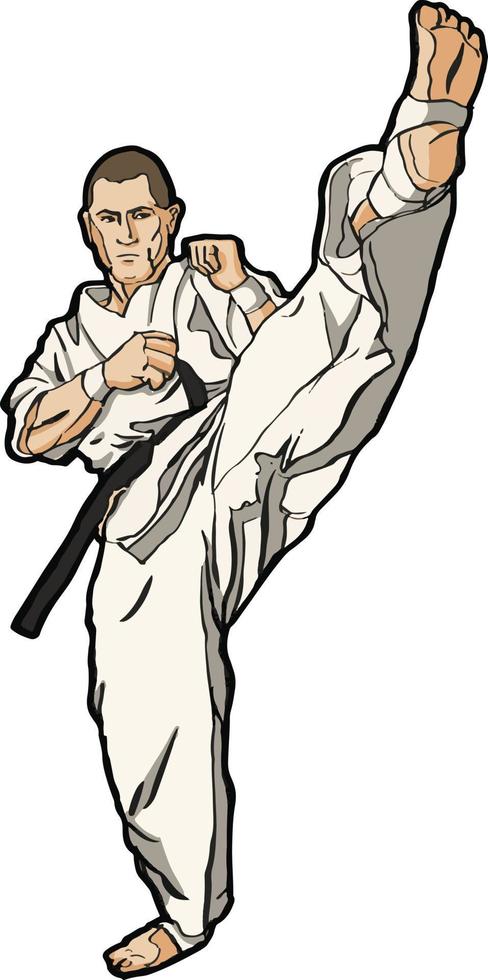 karate kick training vector