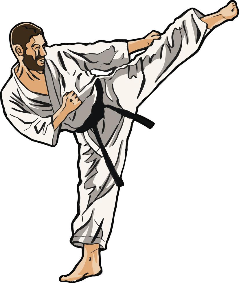 karate kick training vector