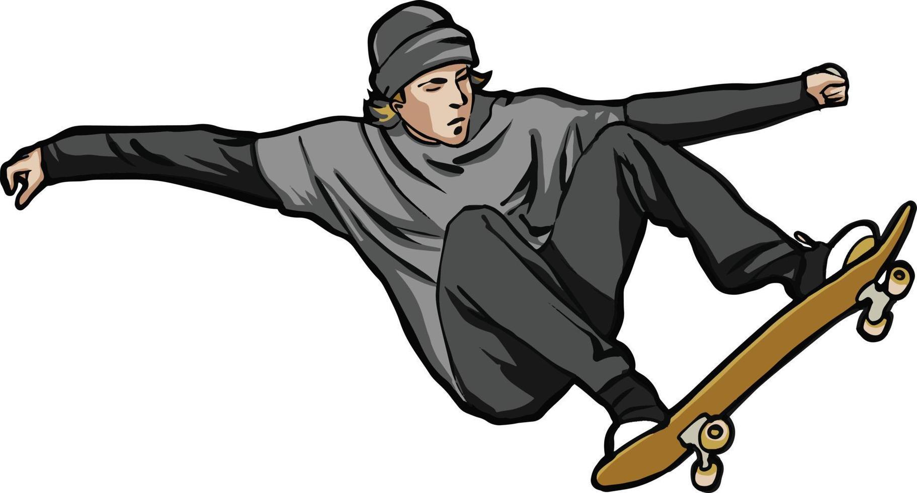 SKATEBOARD TEENAGER  JUMP vector