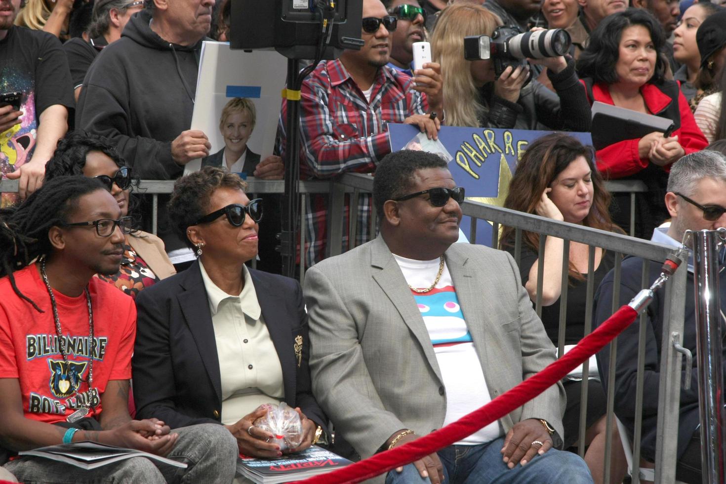 LOS ANGELES, DEC 4 - Pharrell Williams Family at the Pharrell Williams Hollywood Walk of Fame Star Ceremony at the W Hotel Hollywood on December 4, 2014 in Los Angeles, CA photo