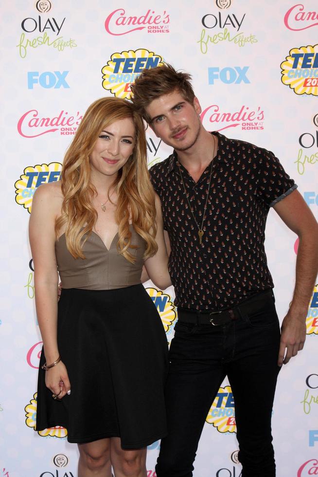 LOS ANGELES, AUG 10 - Meghan Camarena, Joey Graceffa at the 2014 Teen Choice Awards Press Room at Shrine Auditorium on August 10, 2014 in Los Angeles, CA photo