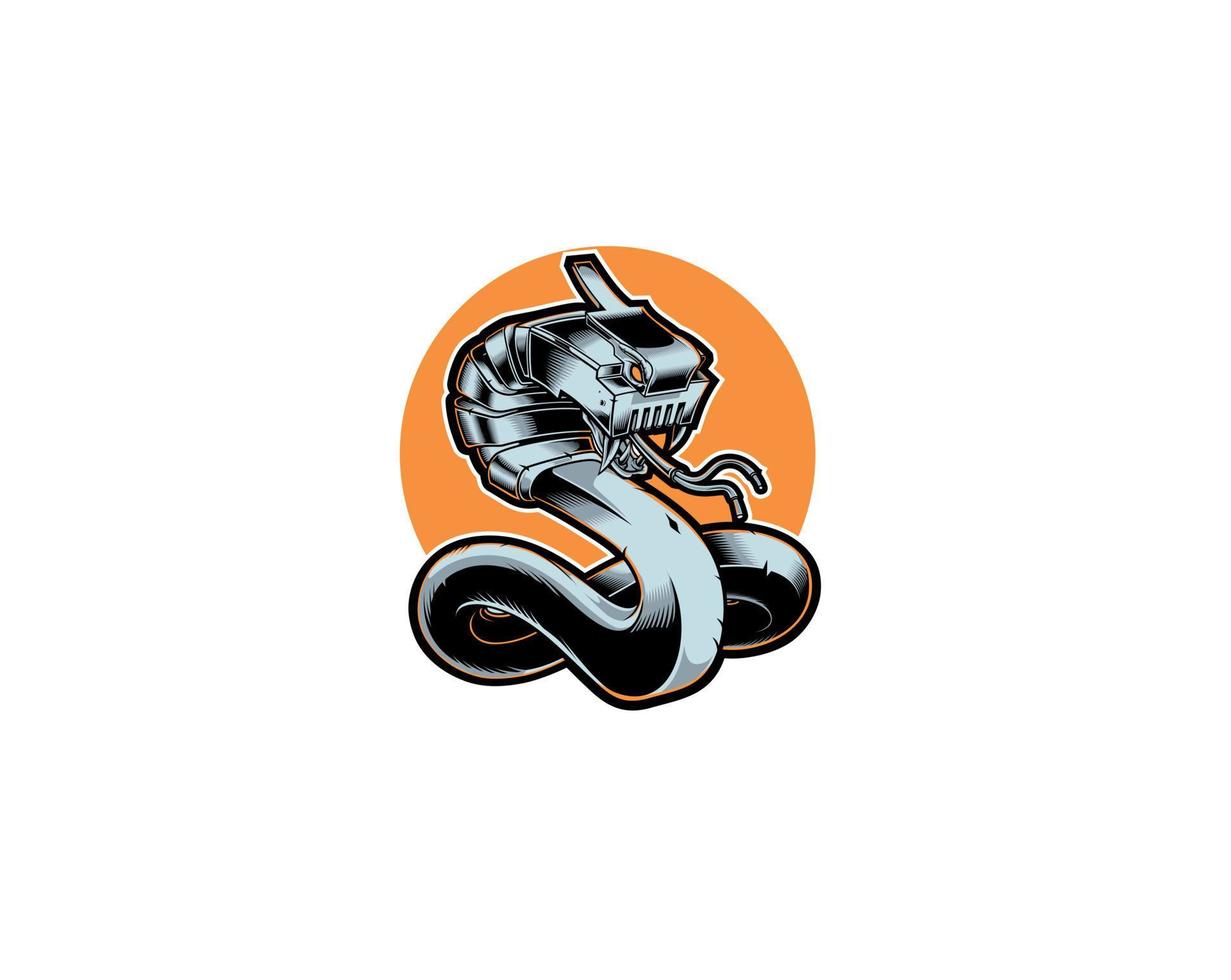 Illustration Snake Lan Internet mascot vector