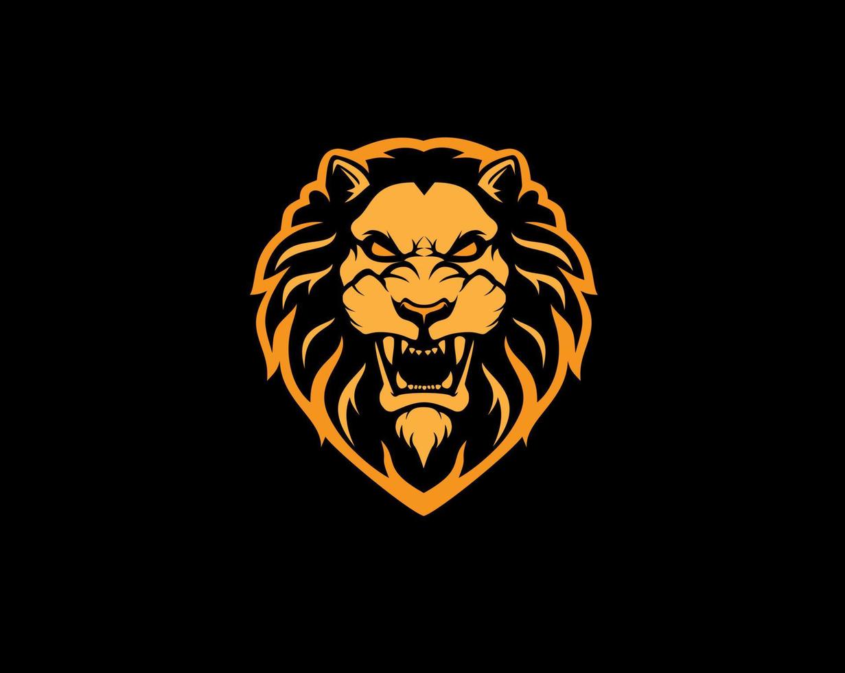 lion head roar mascot logo vector