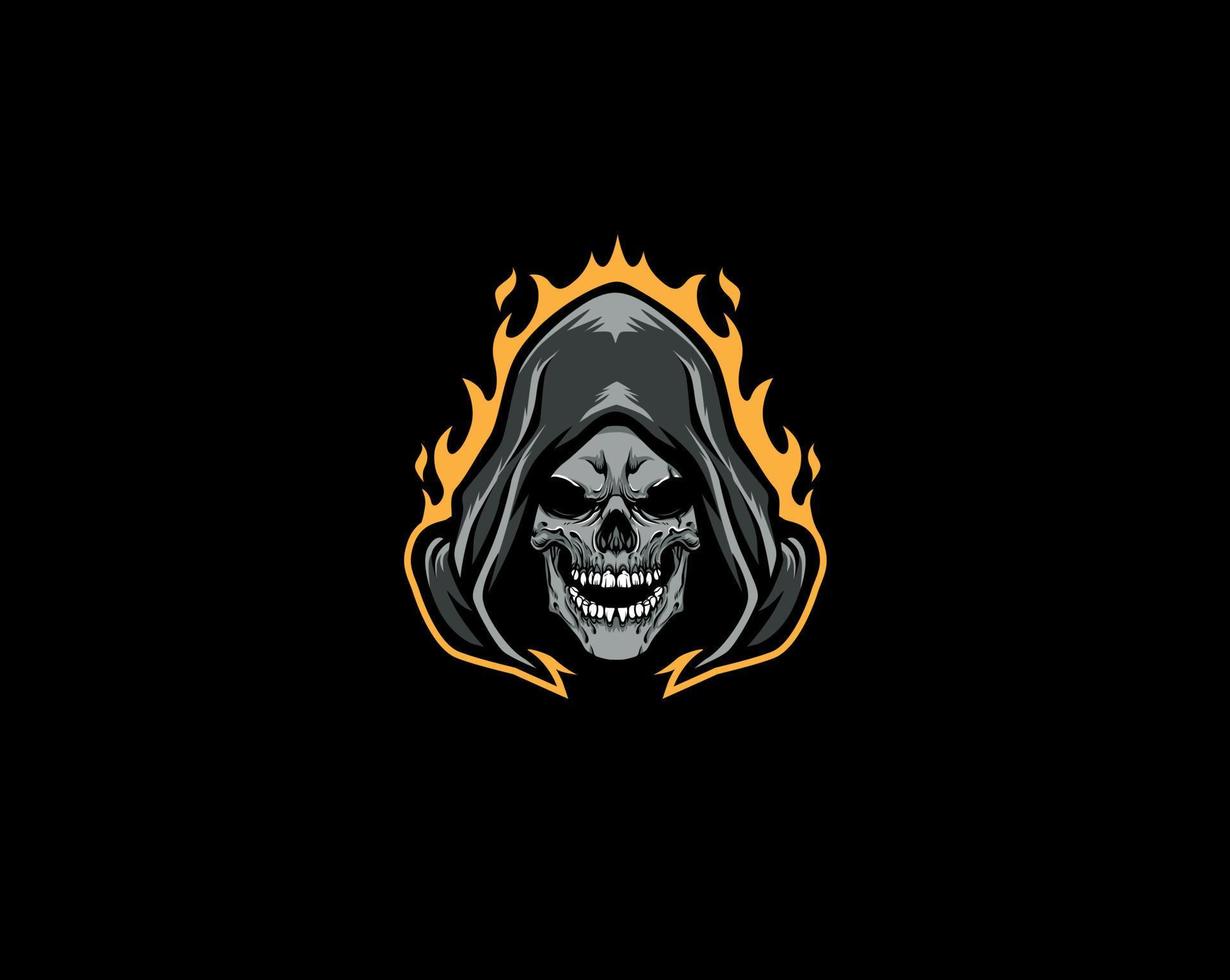 Grim Reaper Head Esport Logo vector