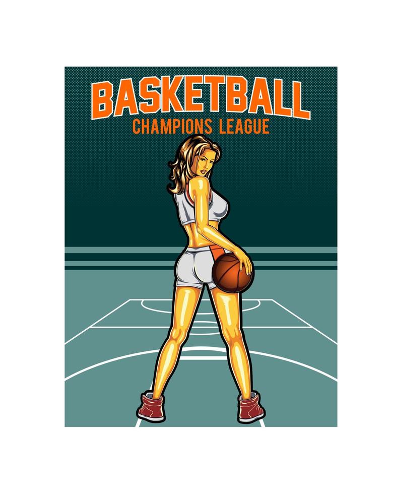 Basketball Women Sexy sport model vector