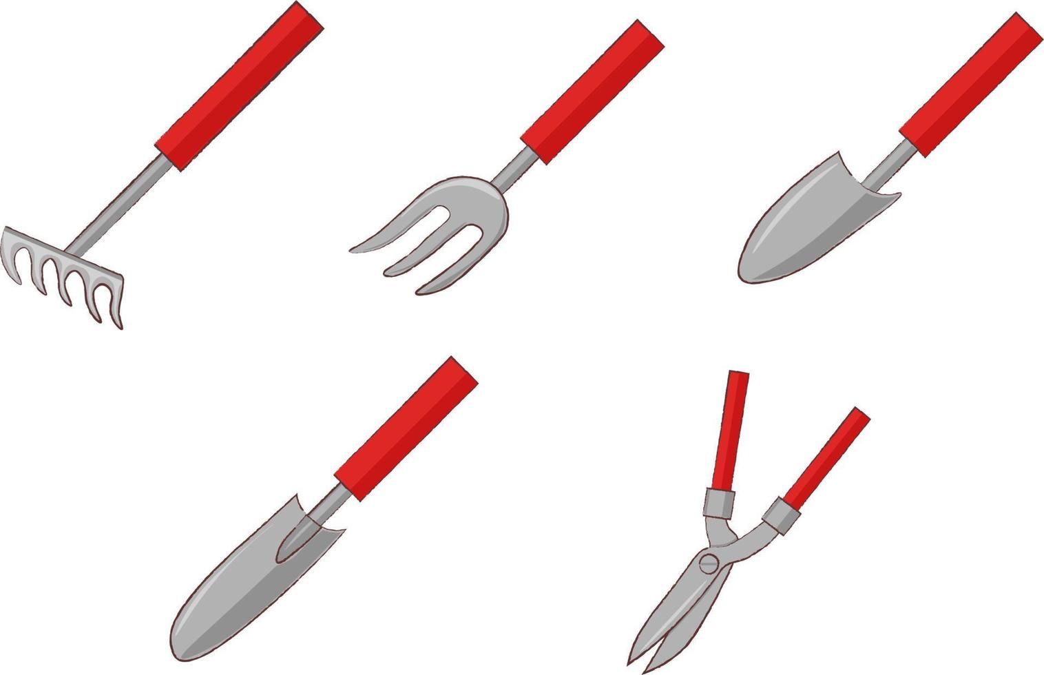 illustration of various gardening tools vector