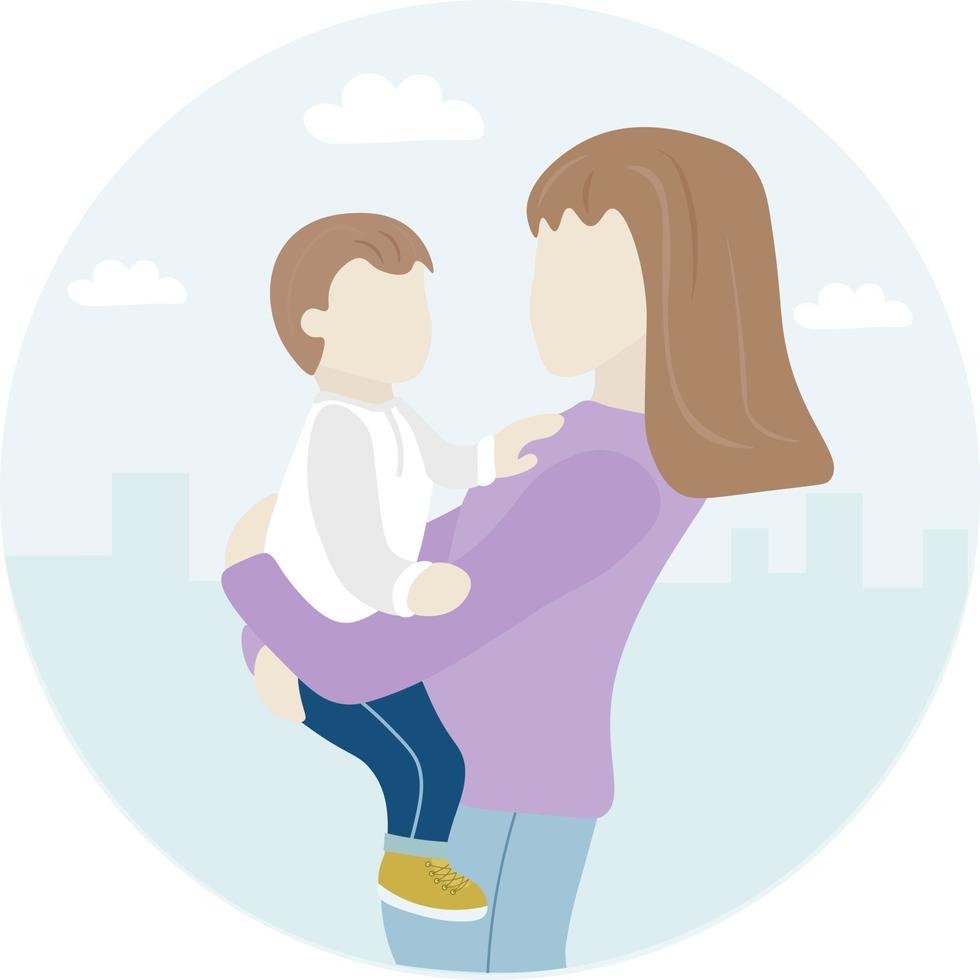 mother and child vector