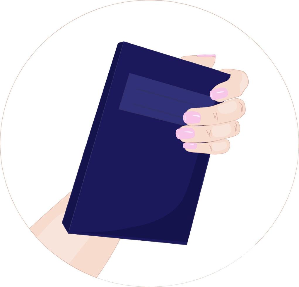 hand holding a book vector