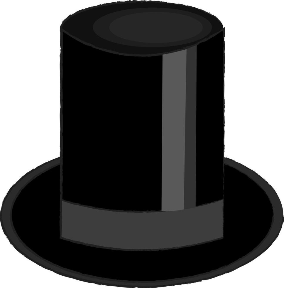 male black top hat illustration vector