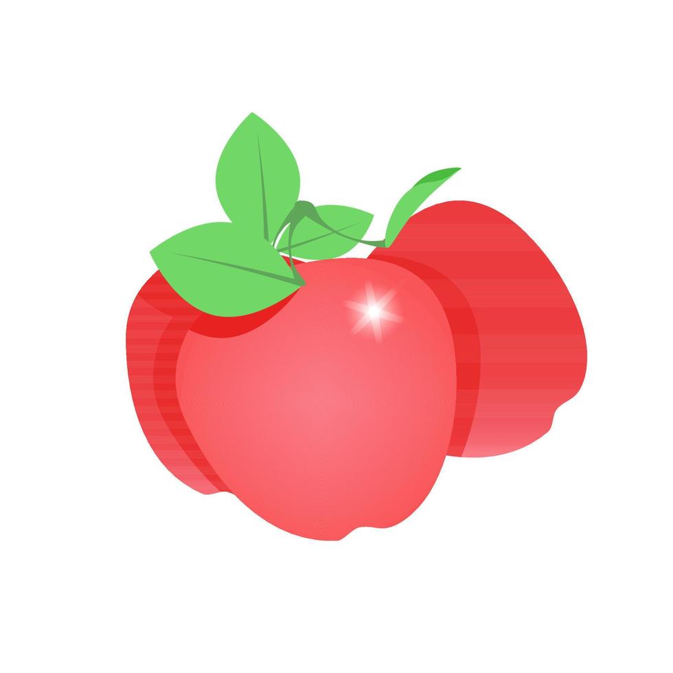 three red apples vector