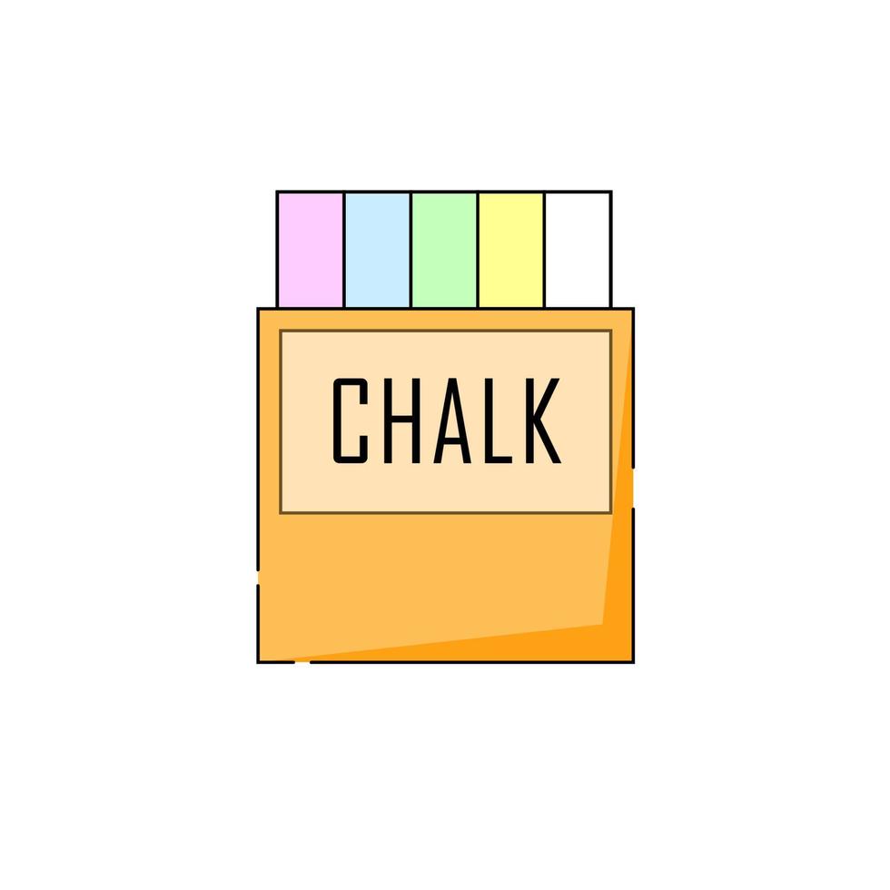 Orange box with colorful chalk in the middle vector