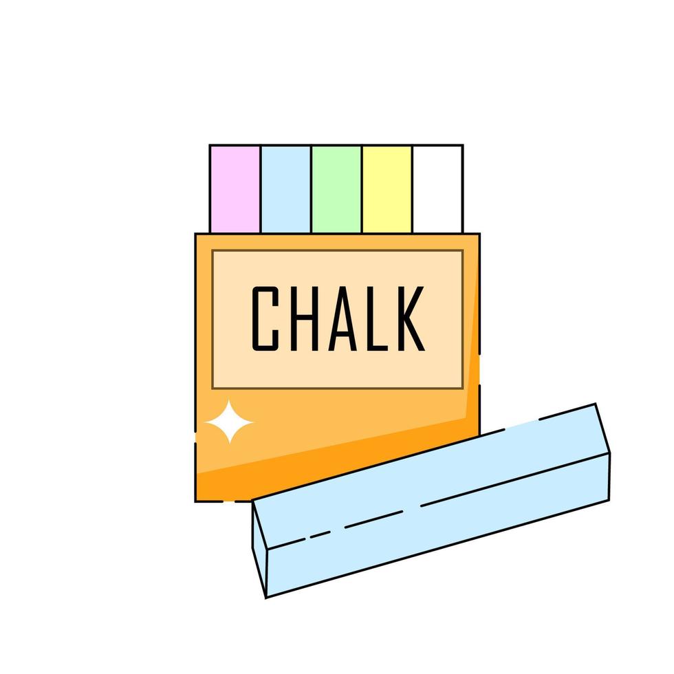 Packaging with colorful chalk inside vector