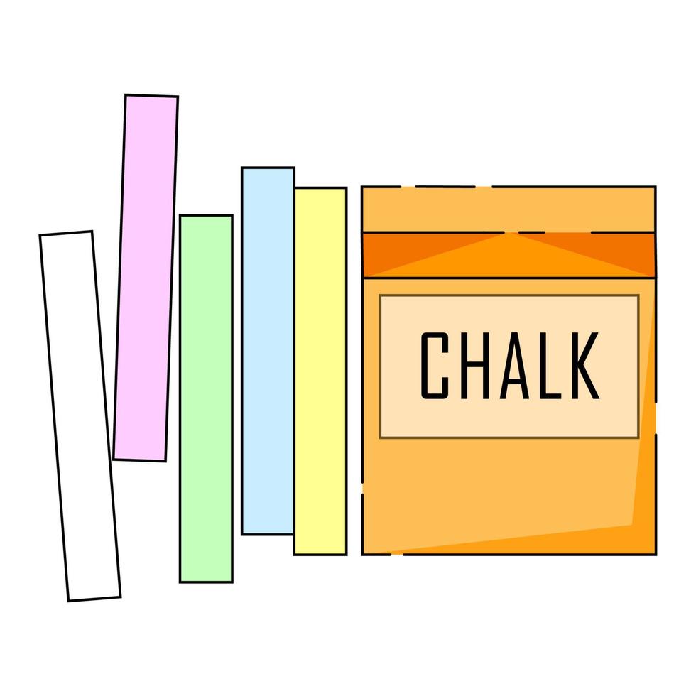 Orange box with colorful chalk on the side vector