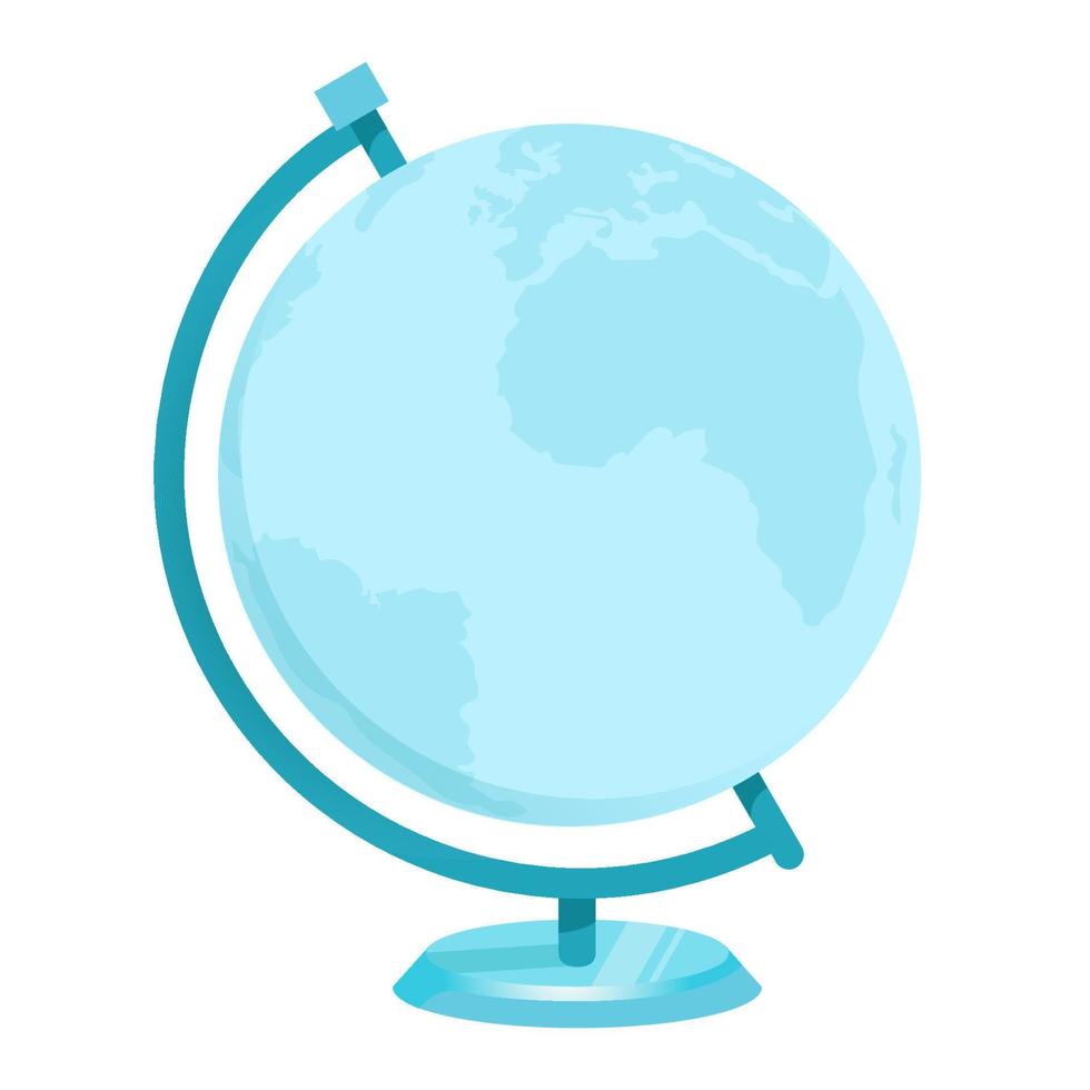 Blue color globe with blue continents vector