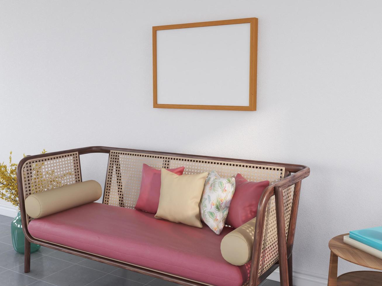 Frame Mockup in the Modern Living Room photo