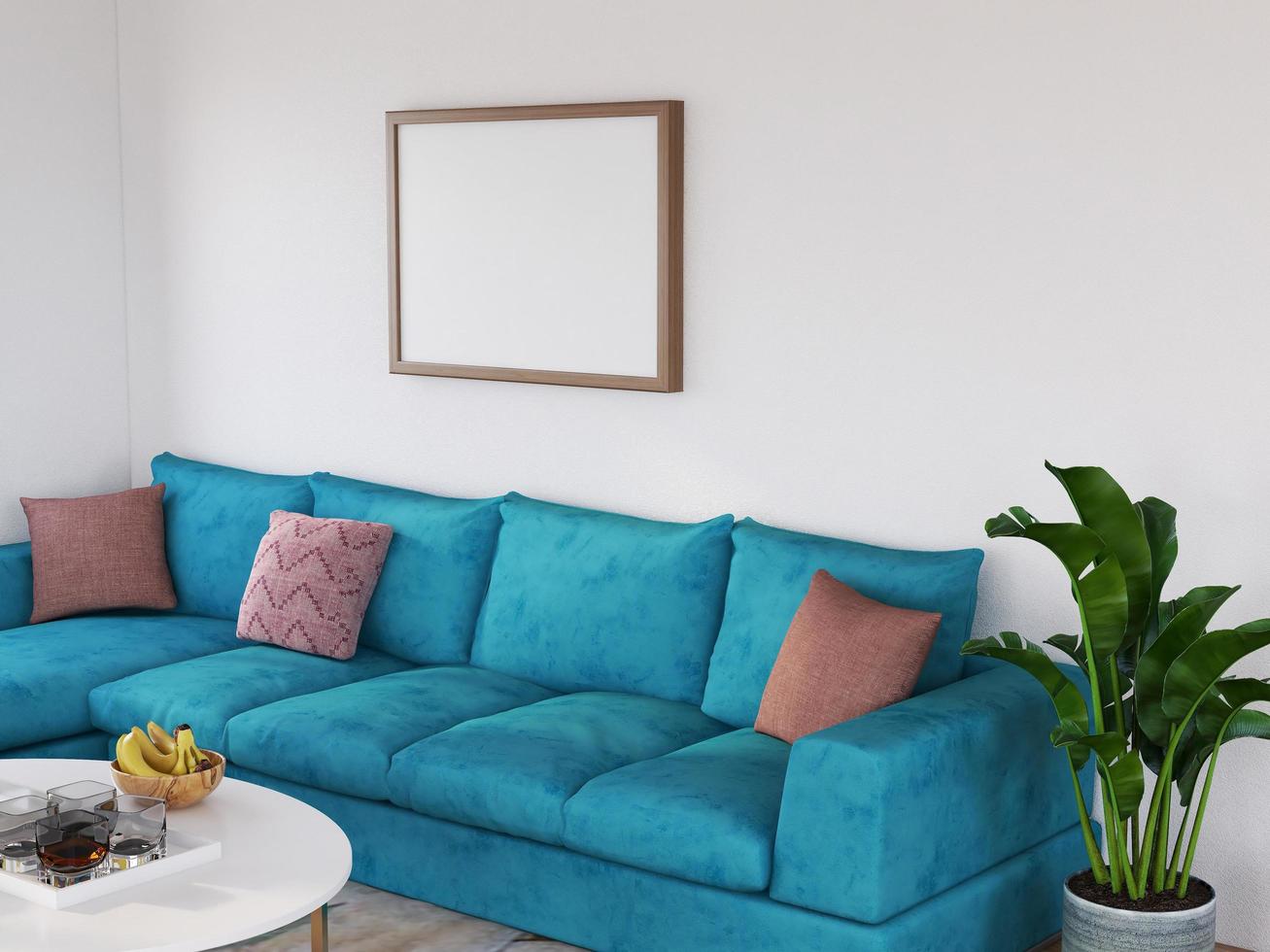 Frame Mockup in the Modern Living Room photo