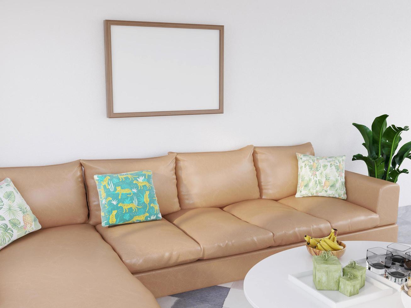 Frame Mockup in the Modern Living Room photo