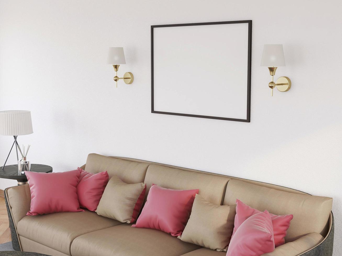 Frame Mockup in the Modern Living Room photo