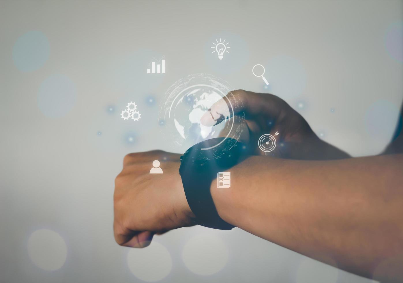 Use smart wacth to access big data. photo