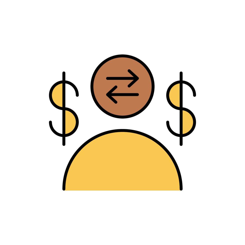 icono de hombre de negocios de cambio de dinero vector