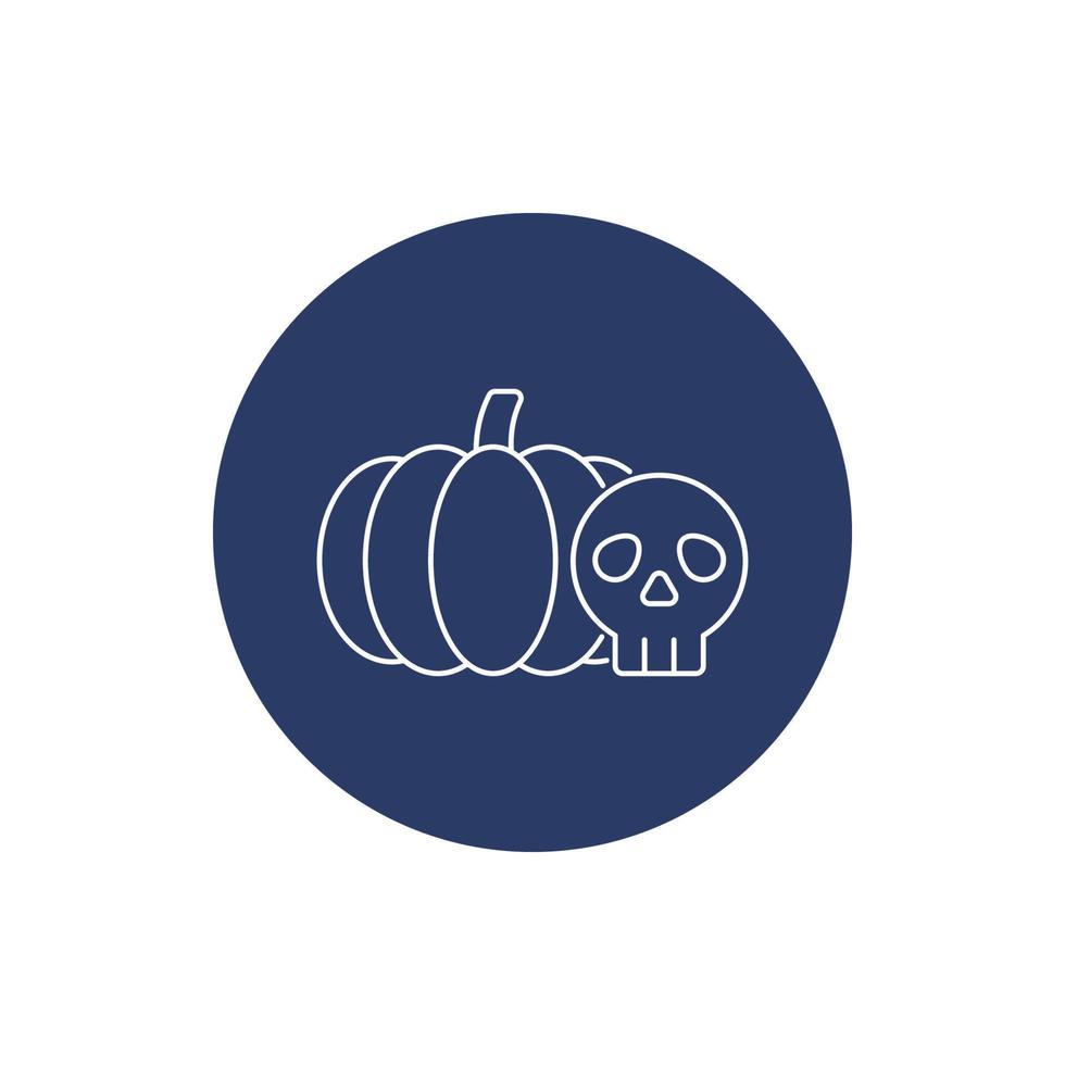 icono malvado del cráneo de la calabaza de halloween vector