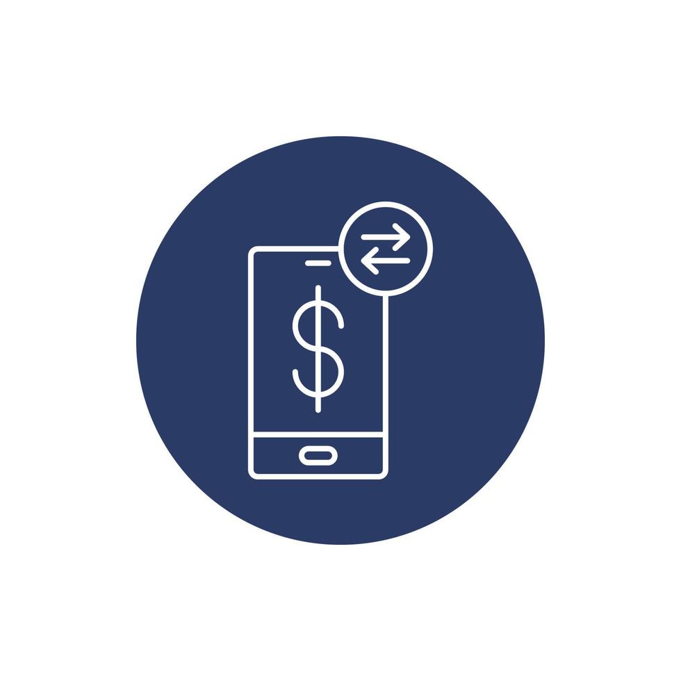 Online mobile money exchange icon vector