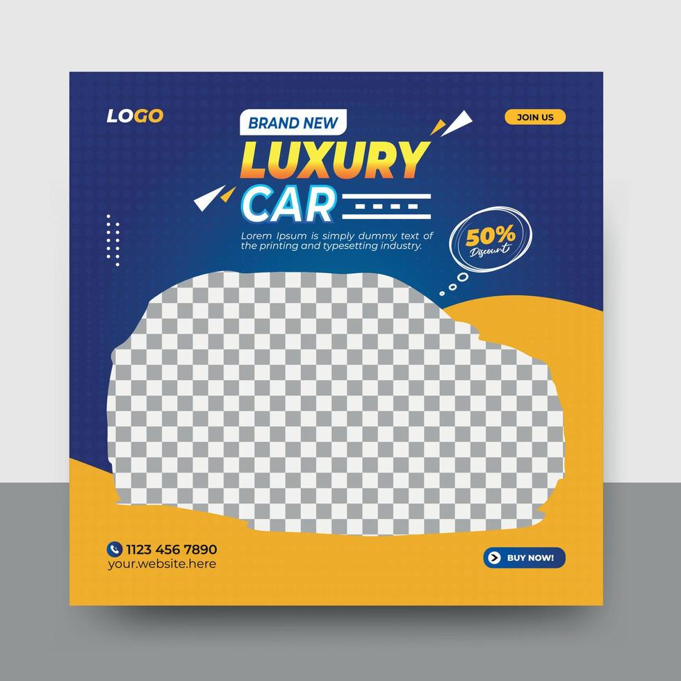 Luxury Car sale social media post vector template design