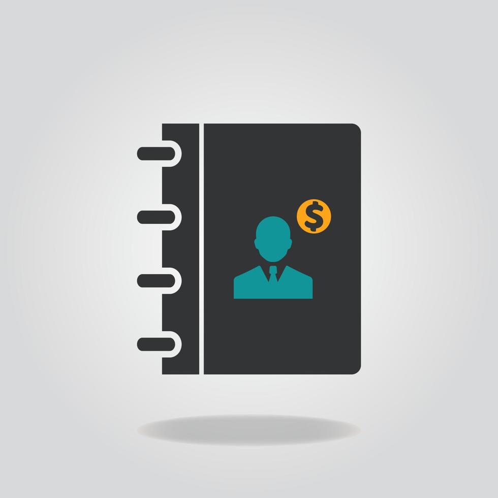 Biography book, success story, financial freedom book icon graphic design vector illustration