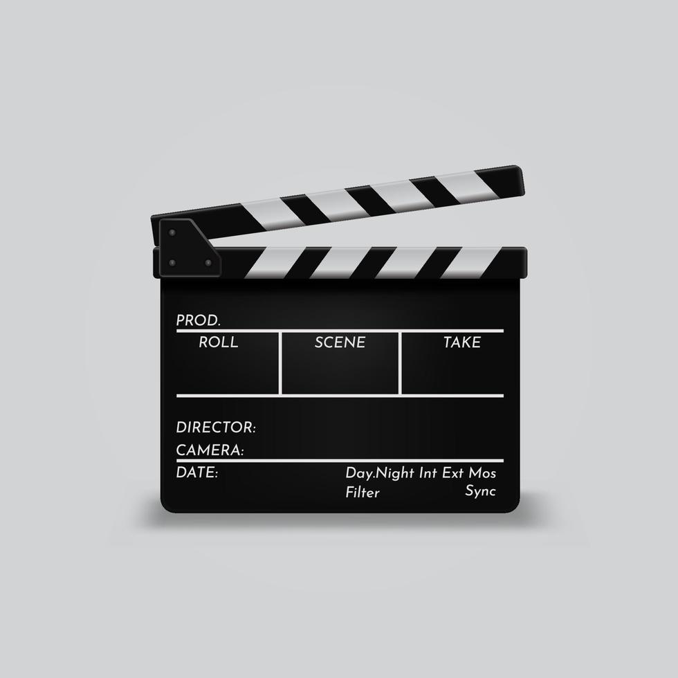 Opened movie clapperboard design vector illustration