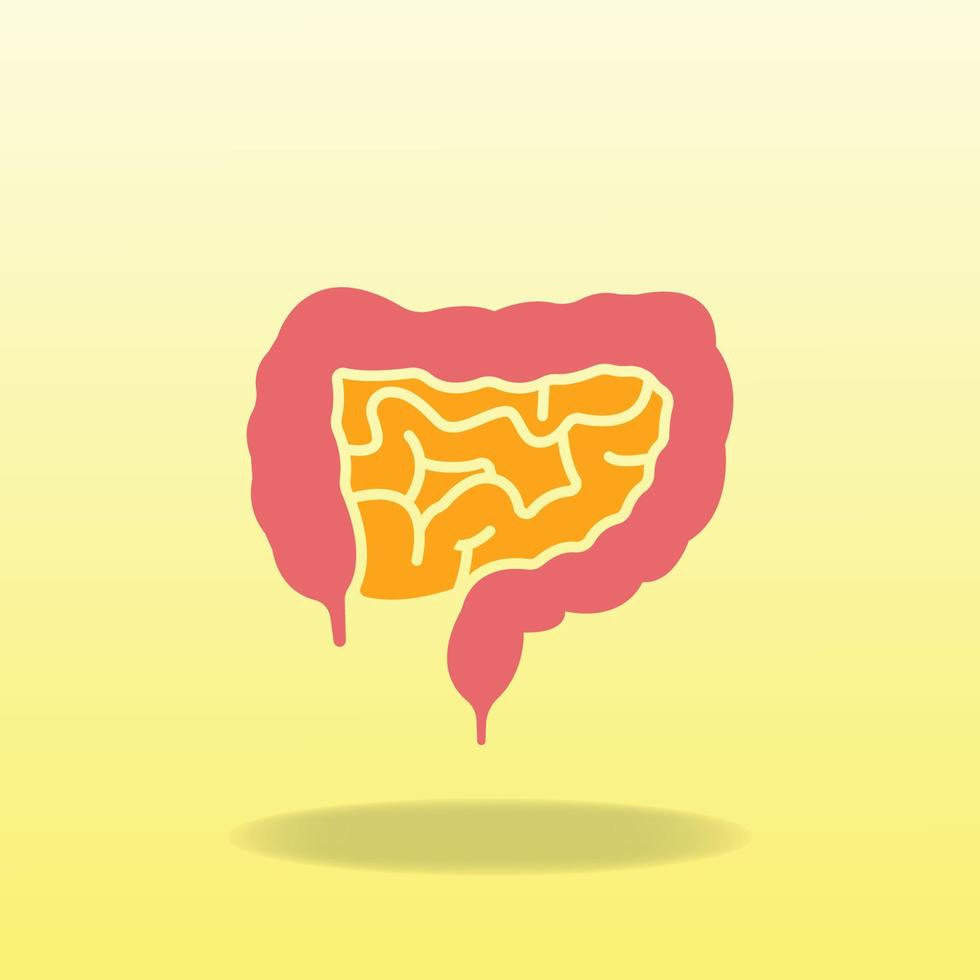 ilustración de vector de diseño gráfico de icono de intestinos