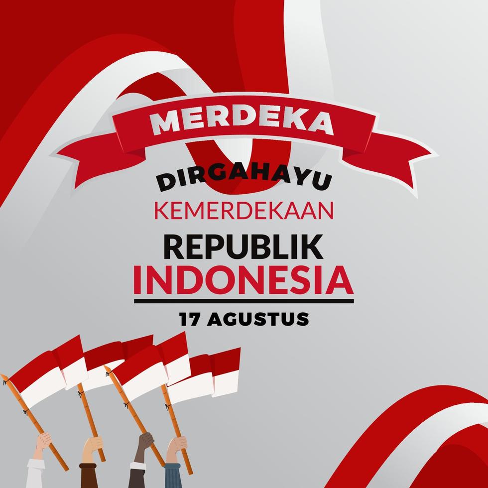 vector de diseño del día de la independencia de indonesia espíritu
