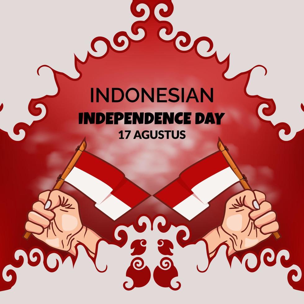 Indonesian independence day background design vector