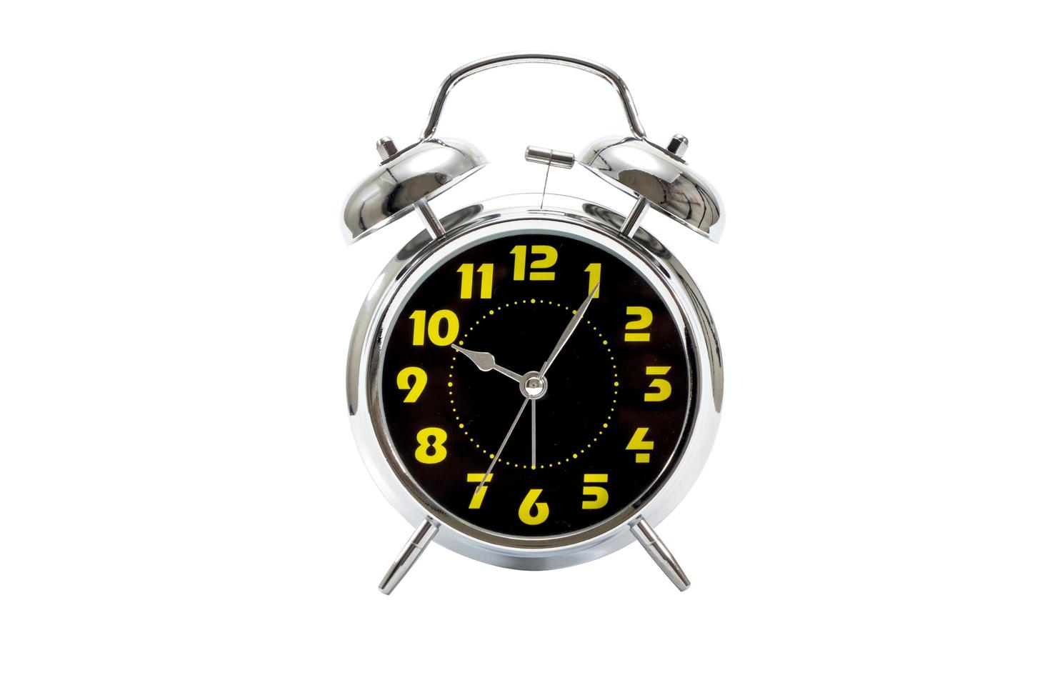 Clock alarm on white background photo