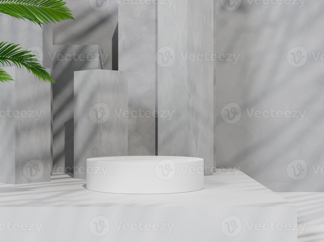 3d rendering Minimal product display on concrete background. podium. Concept scene stage showcase for new product, promotion sale, banner, presentation, cosmetic photo