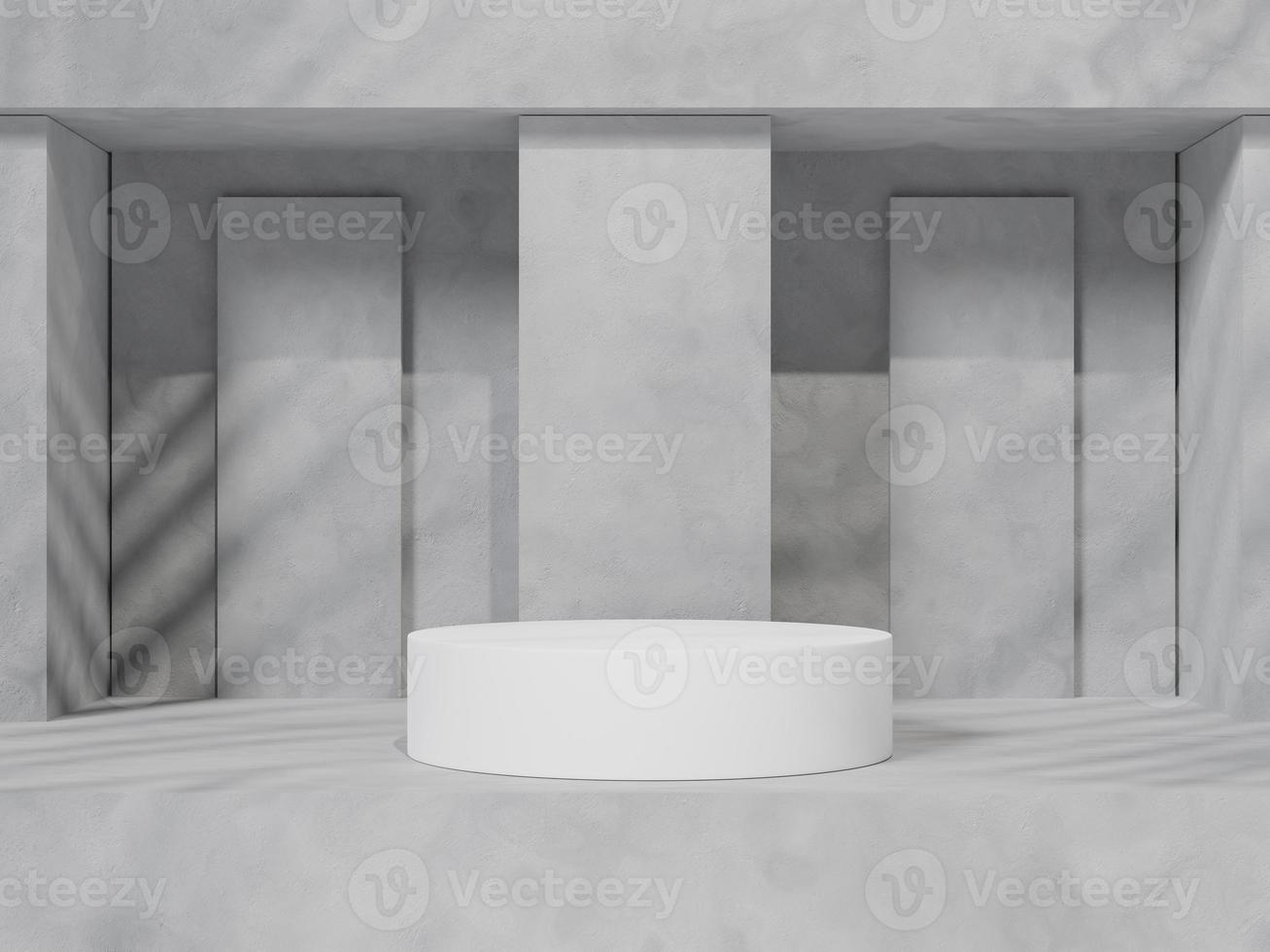 3d rendering Minimal product display on concrete background. podium. Concept scene stage showcase for new product, promotion sale, banner, presentation, cosmetic photo