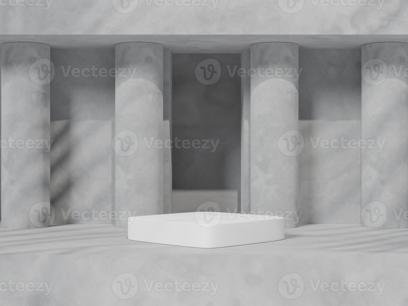 3d rendering Minimal product display on concrete background. podium. Concept scene stage showcase for new product, promotion sale, banner, presentation, cosmetic photo