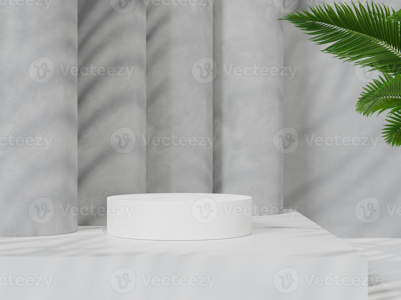 3d rendering Minimal product display on concrete background. podium. Concept scene stage showcase for new product, promotion sale, banner, presentation, cosmetic photo