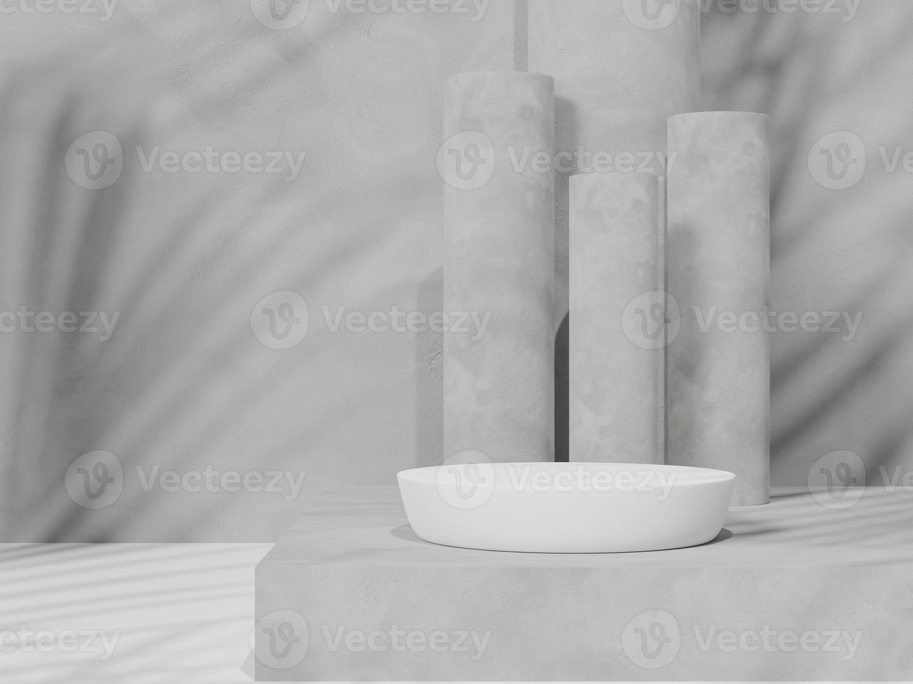 3d rendering Minimal product display on concrete background. podium. Concept scene stage showcase for new product, promotion sale, banner, presentation, cosmetic photo