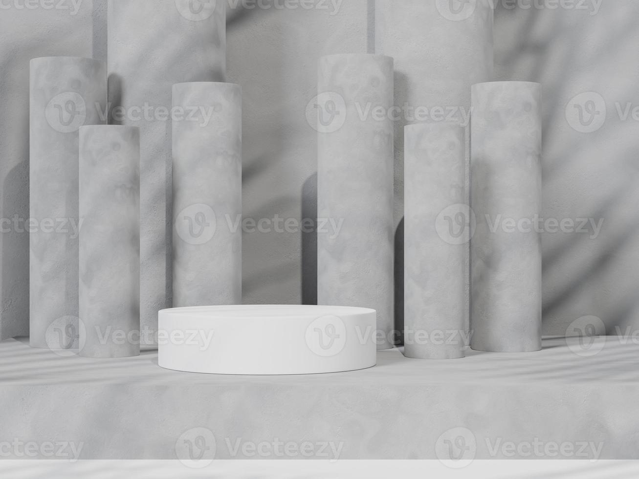 3d rendering Minimal product display on concrete background. podium. Concept scene stage showcase for new product, promotion sale, banner, presentation, cosmetic photo